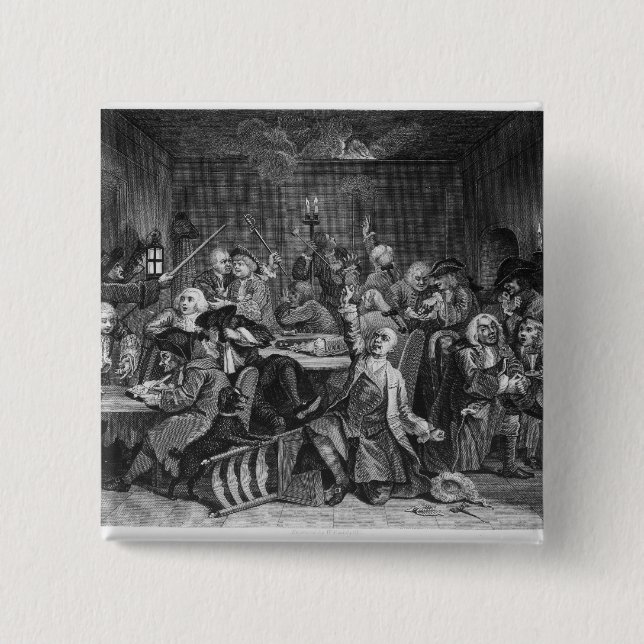 Scene in a Gaming House 2 Inch Square Button (Front)