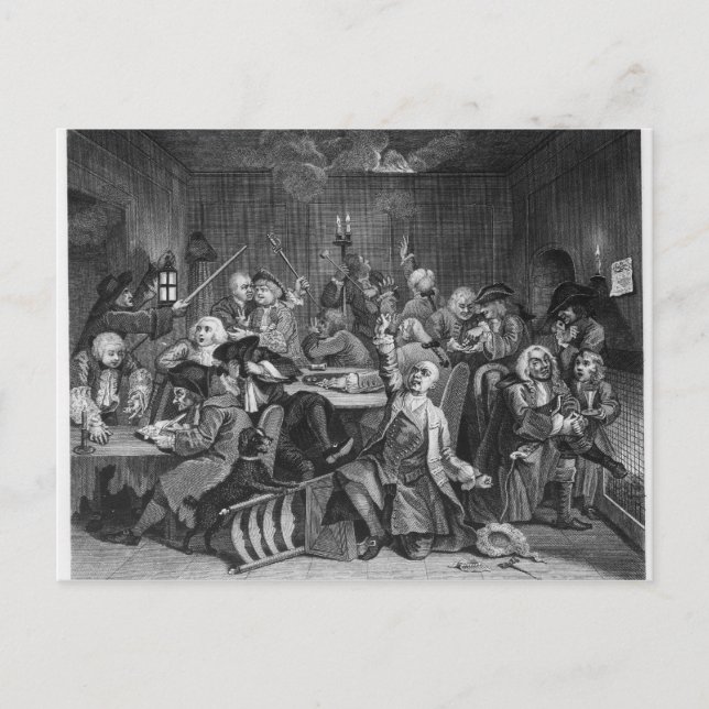 Scene in a Gaming House Postcard (Front)