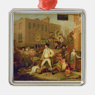 Scene in a London Street, 1770 (oil on canvas) Metal Ornament