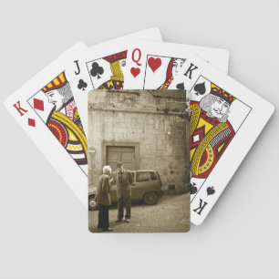 Scène italienne de rue dans des cartes de jeu de