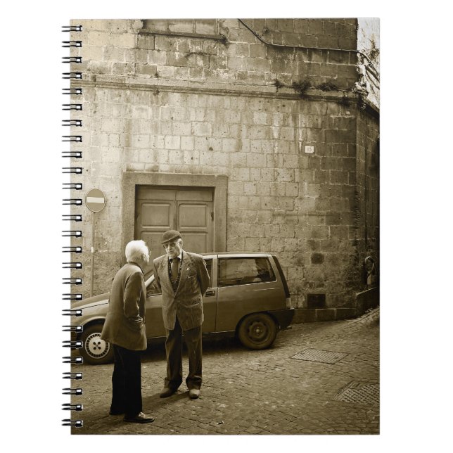 Scène italienne de rue dans le carnet de sépia (Devant)