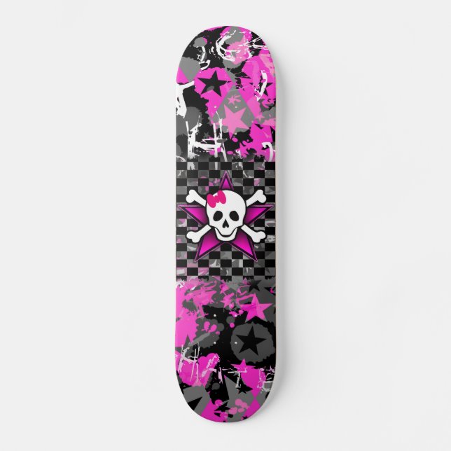 Scène Kid Girly Skull Skateboard Deck (Recto)