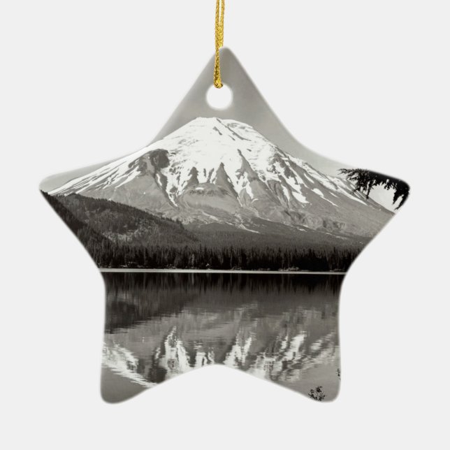 Scene Mount Saint Helens Spirit Lake Ceramic Ornament (Front)