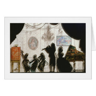 Scène musicale de famille, silhouette (peinture