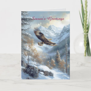 Scène Neige Avec Carte De Noël Aigle