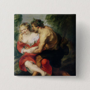 Scene of Love or, The Gallant Conversation 2 Inch Square Button