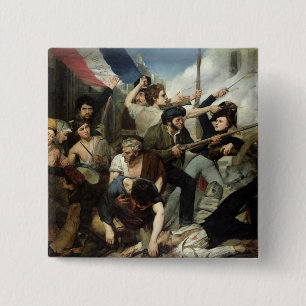Scene of the 1830 Revolution 2 Inch Square Button