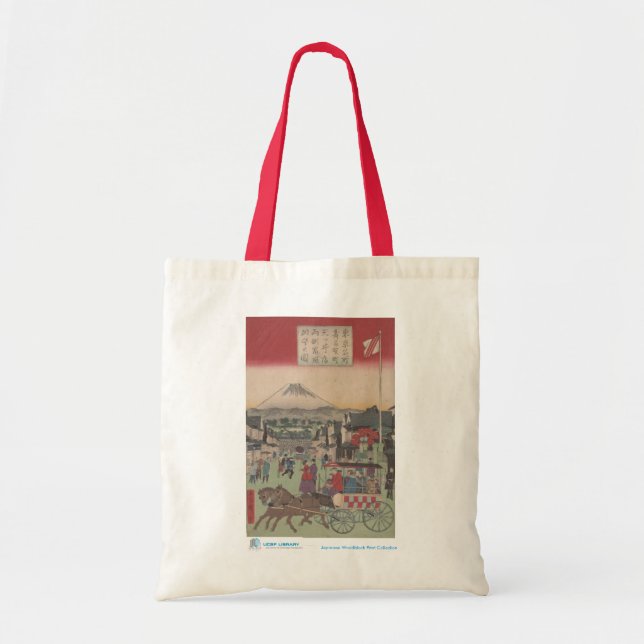 Scene of Tokyo with Mt. Fuji Tote Bag (Front)