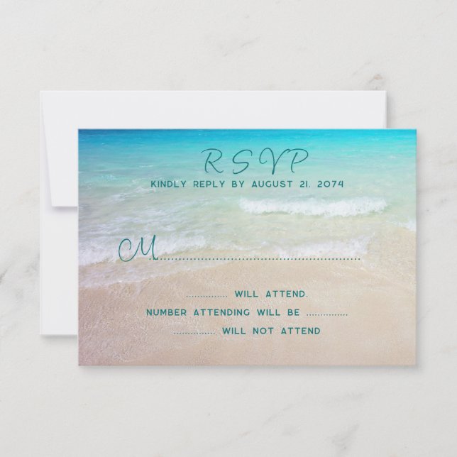 Scène Plage RSVP Mariage Répondre Nombre d'invités (Devant)