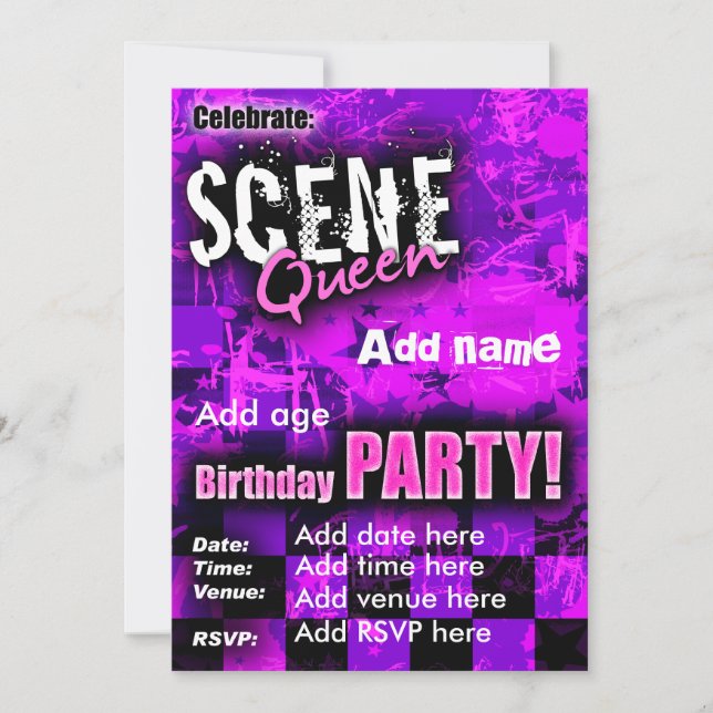 Scène Queen Anniversaire Fête Invitation (Devant)