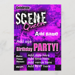 Scene Queen Birthday Party Invitation