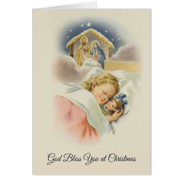 Scène religieuse vintage de la petite fille de la  (Devant)