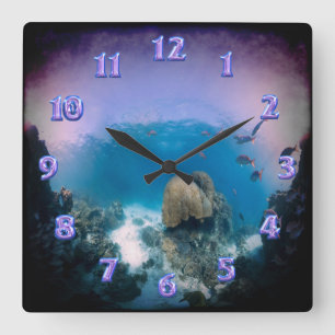 Scène sous-marine Wall Horloge