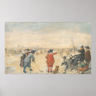 Scène sur la glace - Hendrick Avercamp Poster d'Ar