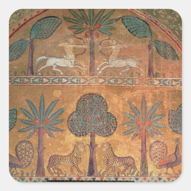 Scene with Centaurs, from the Room of King Ruggero Square Sticker (Front)