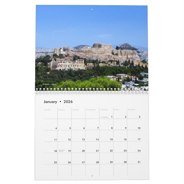Sceneries of Greece wall calendar (Jan 2026)