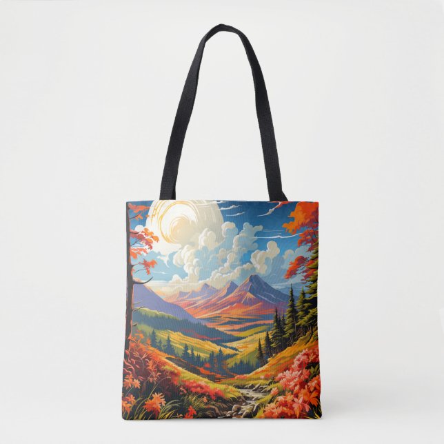 Scenery Countryside Landscape Illustration Tote Bag (Front)