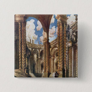 Scenery design for the Betrothal, from Sleeping Be 2 Inch Square Button