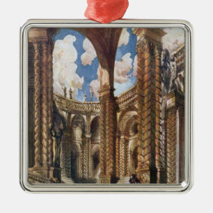 Scenery design for the Betrothal, from Sleeping Be Metal Ornament