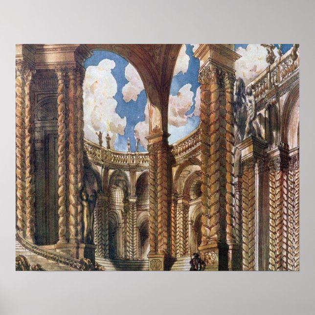 Scenery design for the Betrothal, from Sleeping Be Poster (Front)