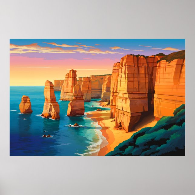 Scenery Natural Sunset Landscape Nature Poster (Front)