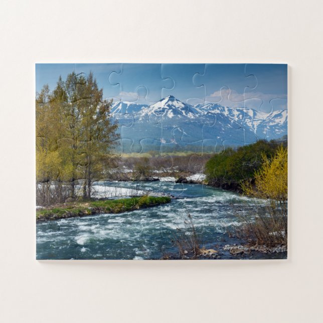 Scenery of spring rugged mountain river jigsaw puzzle (Horizontal)