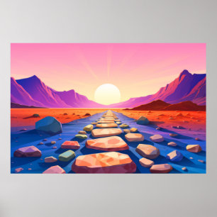 Scenery Panoramic Desert Landscape Nature Poster