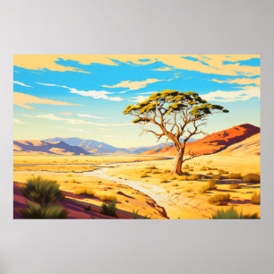 Scenery Panoramic Desert Landscape Nature Poster