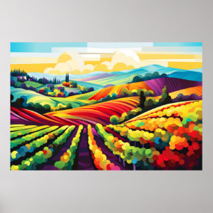 Scenery Panoramic Prairie Landscape Nature Poster