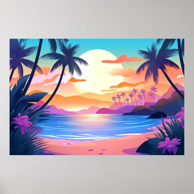 Scenery Tropical Beach Landscape Nature Poster (Front)