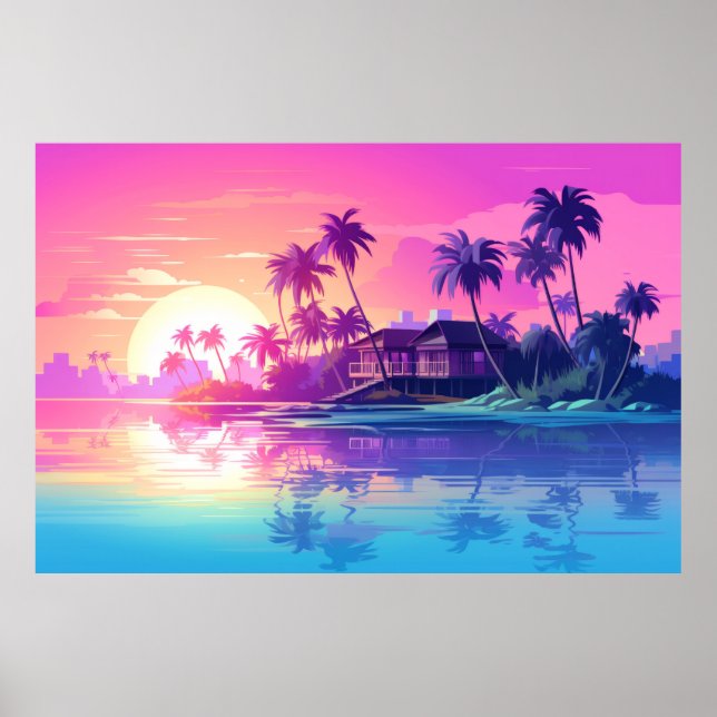Scenery Tropical Beach Landscape Nature Poster (Front)