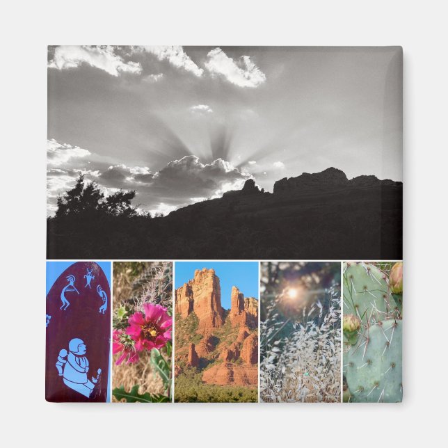 Scènes de Sedona Collage Photo Magnet (Devant)