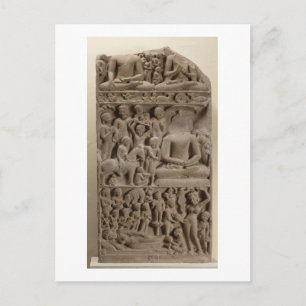 Scenes from Buddha's life, Sarnath, Uttar Pradesh Postcard