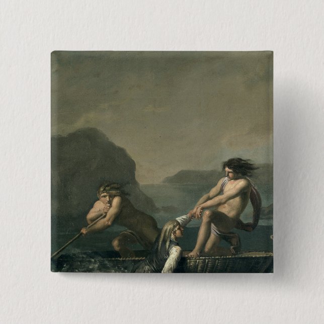 Scenes from 'Niels Klim's Subterranean Journey' 2 Inch Square Button (Front)