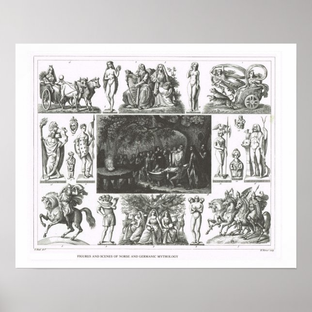 Scenes from Norse and Germanic mythology Poster (Front)