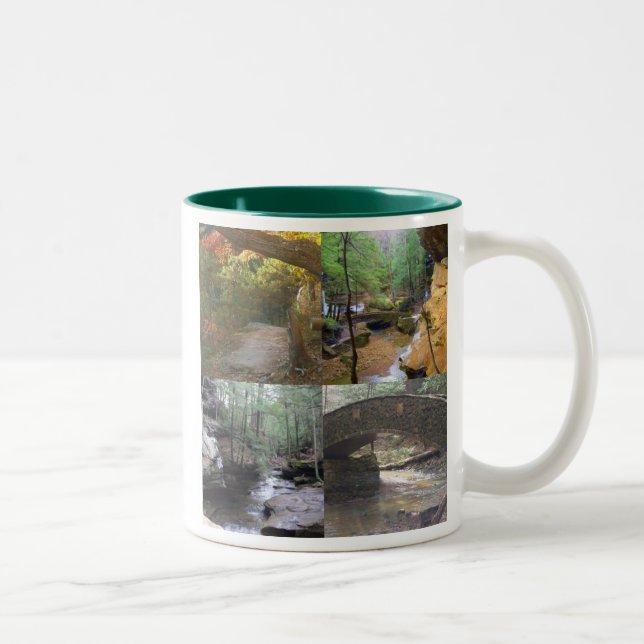 Scenes from Old Man's Cave, Hocking Hills, Ohio Two-Tone Coffee Mug (Right)