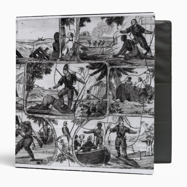 Scenes from 'Robinson Crusoe' by Daniel Defoe Binder (Front/Inside)