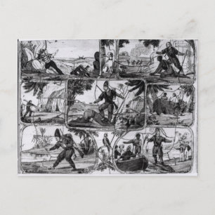 Scenes from 'Robinson Crusoe' by Daniel Defoe Postcard