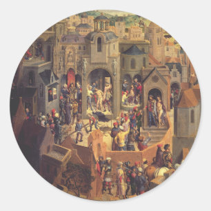 Scenes from the Crucifixion of Christ Classic Round Sticker