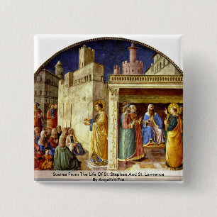 Scenes From The Life Of St. Stephen 2 Inch Square Button