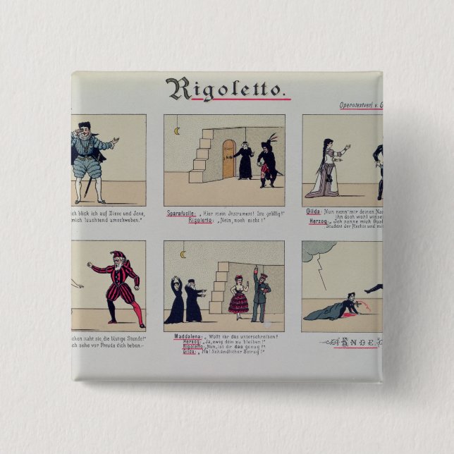 Scenes from the Opera 'Rigoletto' 2 Inch Square Button (Front)
