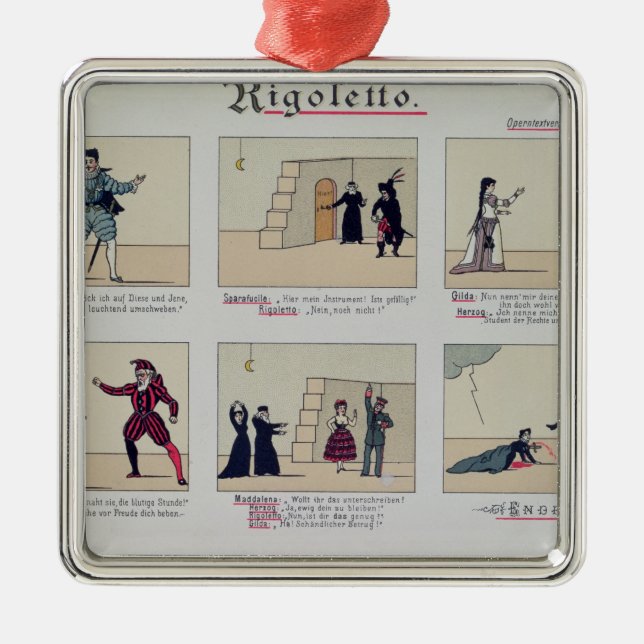 Scenes from the Opera 'Rigoletto' Metal Ornament (Front)