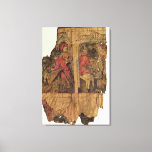 Scenes of banking operations, page from a manual, canvas print