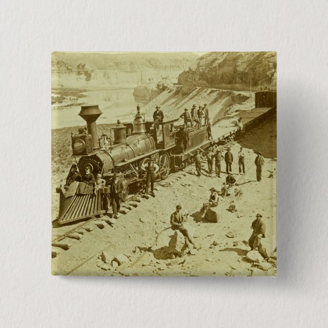 Scenes on the Union Pacific Railroad 2 Inch Square Button (Front)
