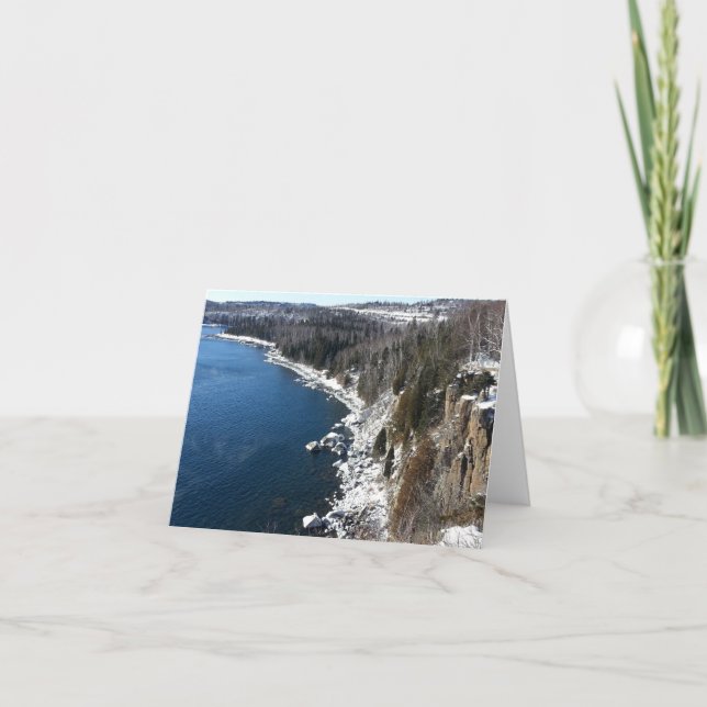 Scenic 61 Lake Superior Snow and Ice Note Card (Front)