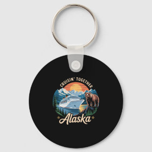 Scenic Alaska Cruise Adventure Bear Mountains Ocea Keychain