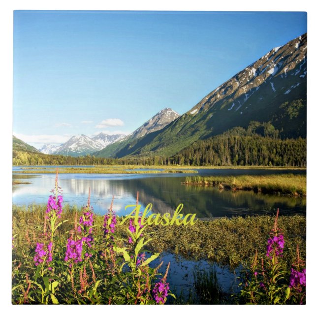 Scenic Alaska, Labelled, Tile (Front)