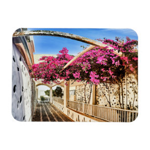 Scenic Alleyway in Santorini, Greece Magnet