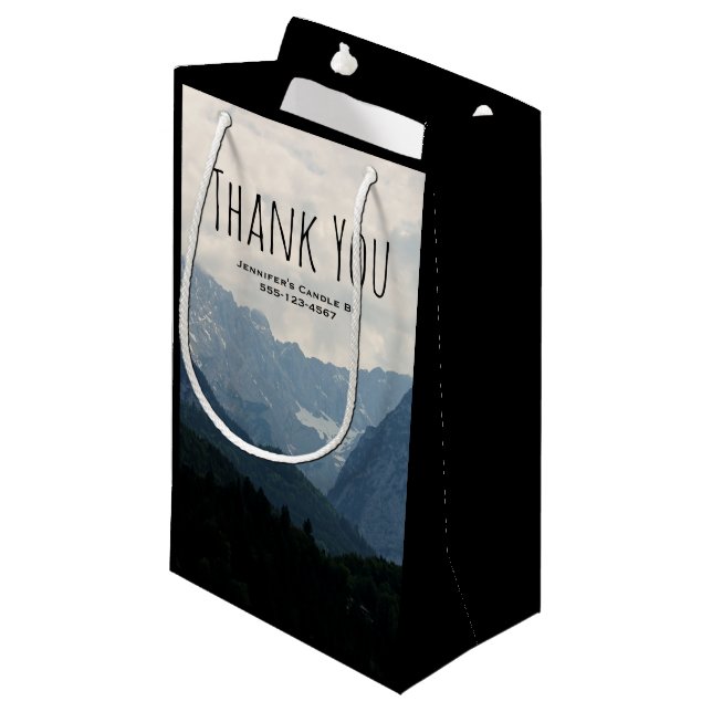 Scenic Alpine Mountains Nature Photo Business Small Gift Bag (Front Angled)