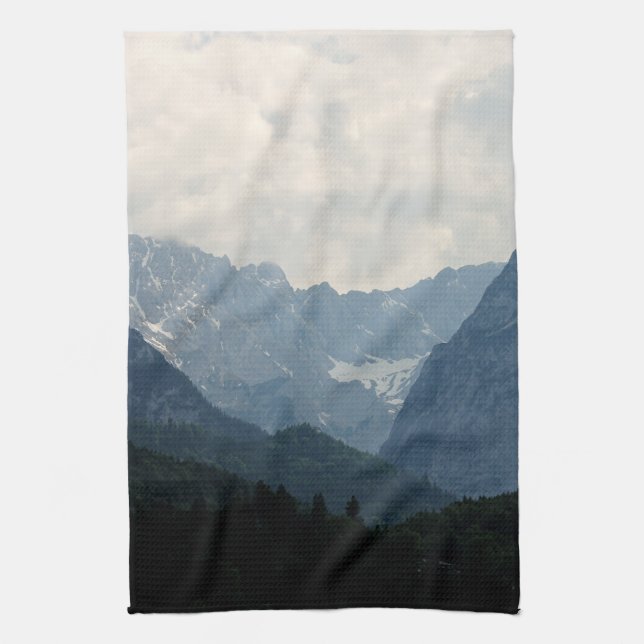 Scenic Alpine Mountains Nature Photo Kitchen Towel (Vertical)